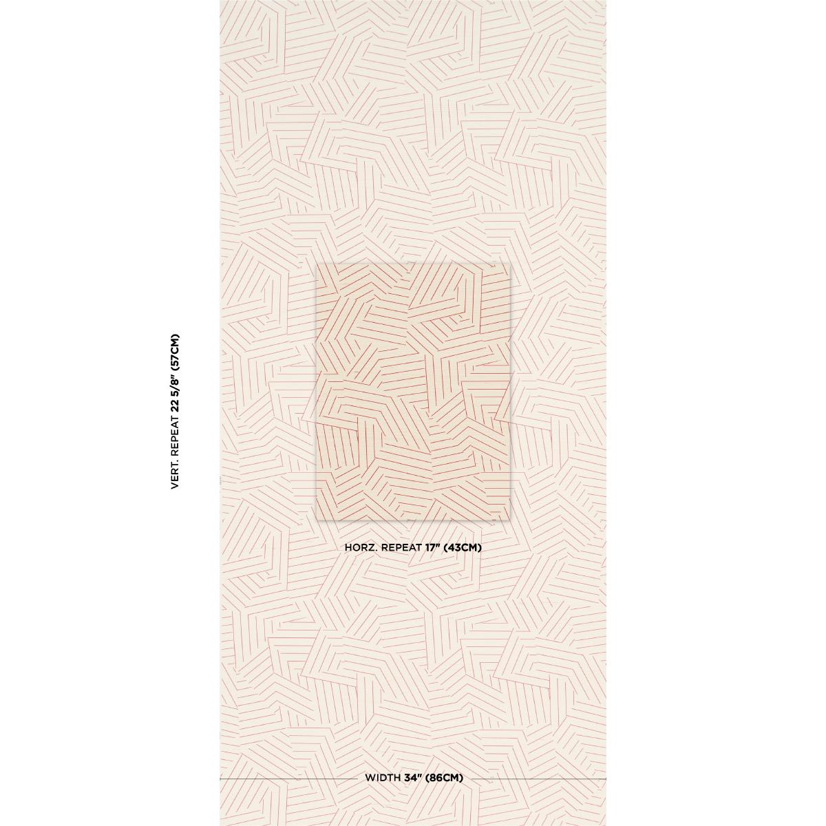 Schumacher Deconstructed Stripe Sisal Red Wallpaper