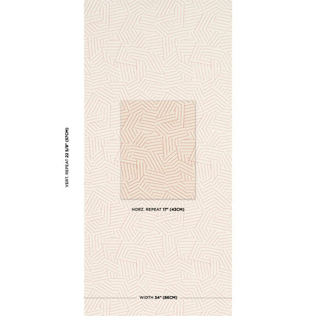 Schumacher Deconstructed Stripe Sisal Red Wallpaper