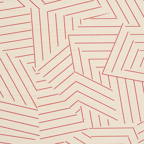 Schumacher Deconstructed Stripe Sisal Red Wallpaper