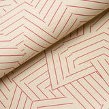 Schumacher Deconstructed Stripe Sisal Red Wallpaper