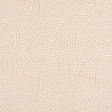 Schumacher Deconstructed Stripe Sisal Red Wallpaper