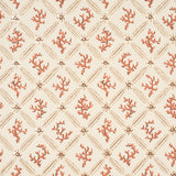 Schumacher Corail Leaf Trellis Coral Wallpaper