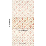 Schumacher Corail Leaf Trellis Coral Wallpaper