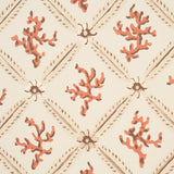 Schumacher Corail Leaf Trellis Coral Wallpaper