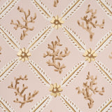 Schumacher Corail Leaf Trellis Blush Wallpaper