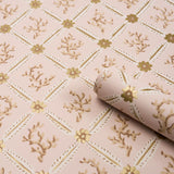 Schumacher Corail Leaf Trellis Blush Wallpaper