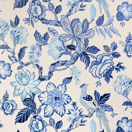 Schumacher Huntington Gardens Bleu Marine Wallpaper
