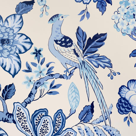 Schumacher Huntington Gardens Bleu Marine Wallpaper