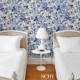 Schumacher Huntington Gardens Bleu Marine Wallpaper