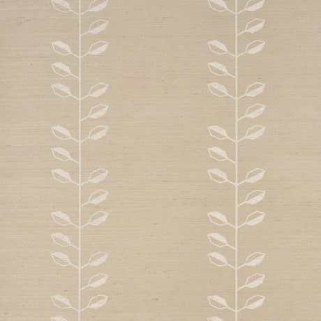 Schumacher Geo Leaf Sisal Bone & White Wallpaper