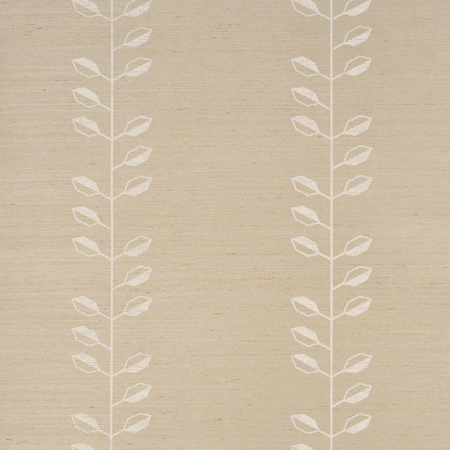 Schumacher Geo Leaf Sisal Bone & White Wallpaper