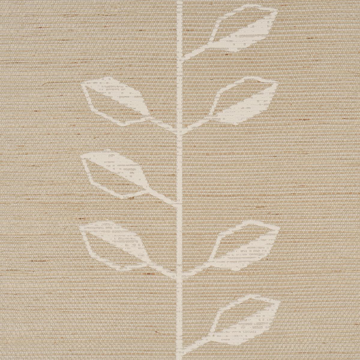 Schumacher Geo Leaf Sisal Bone & White Wallpaper