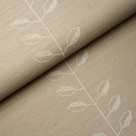 Schumacher Geo Leaf Sisal Bone & White Wallpaper