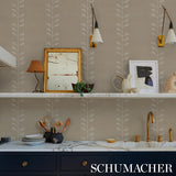 Schumacher Geo Leaf Sisal Bone & White Wallpaper