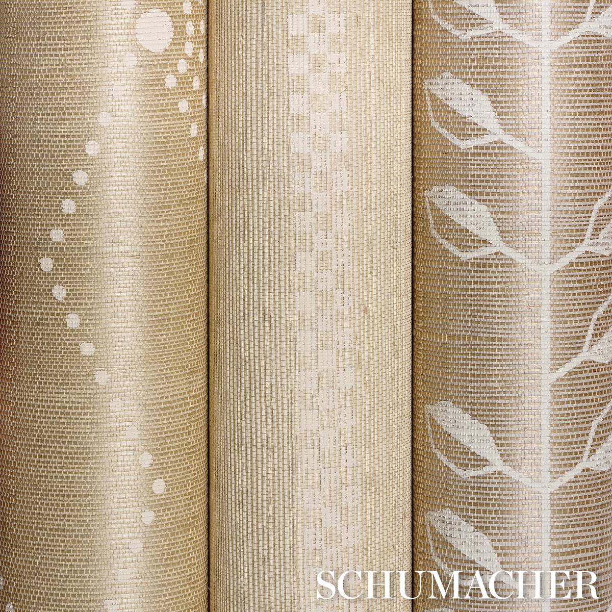 Schumacher Geo Leaf Sisal Bone & White Wallpaper
