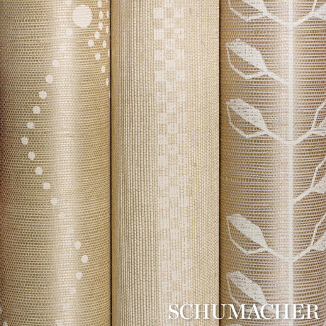 Schumacher Geo Leaf Sisal Bone & White Wallpaper