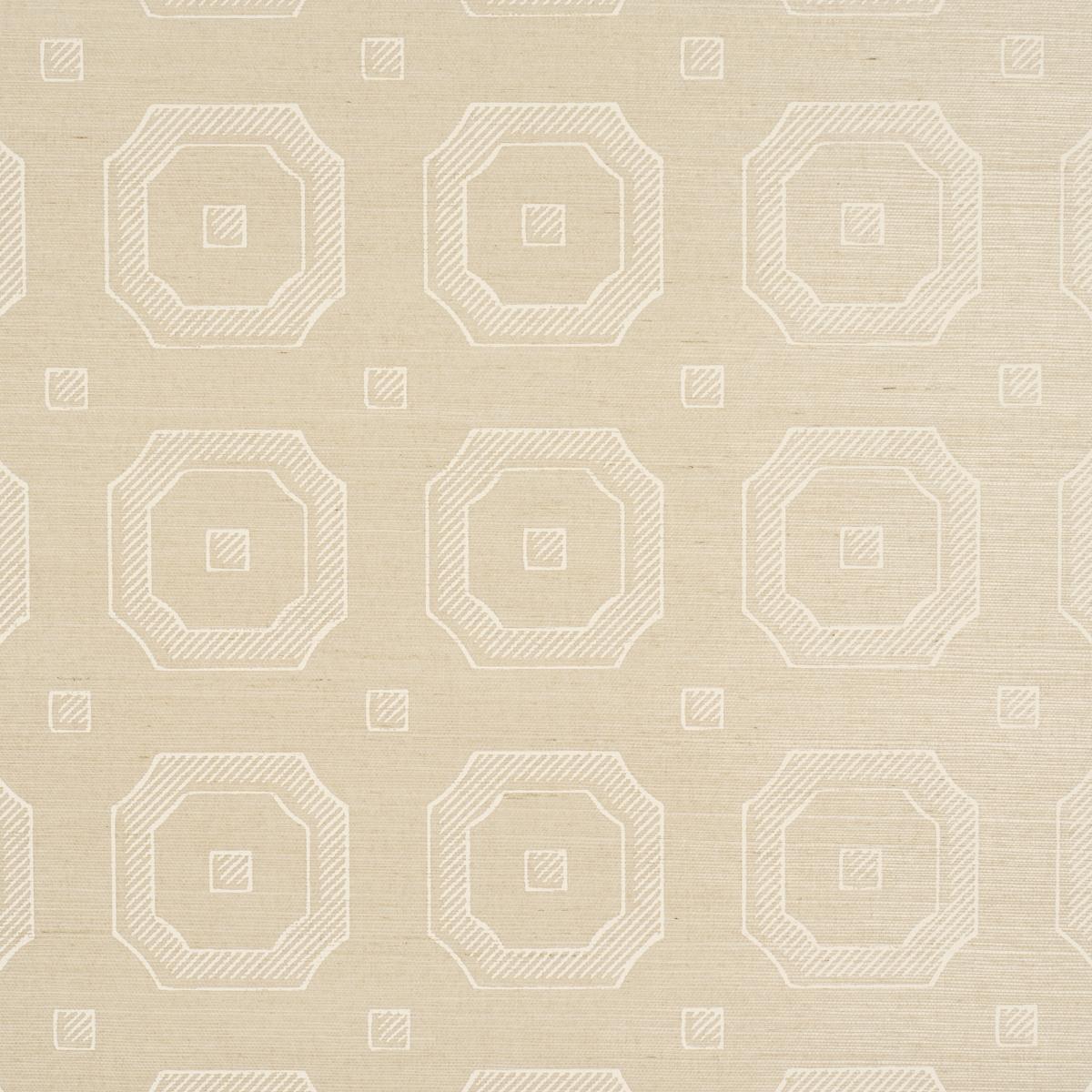 Schumacher Beveled Frame Sisal Oyster Wallpaper