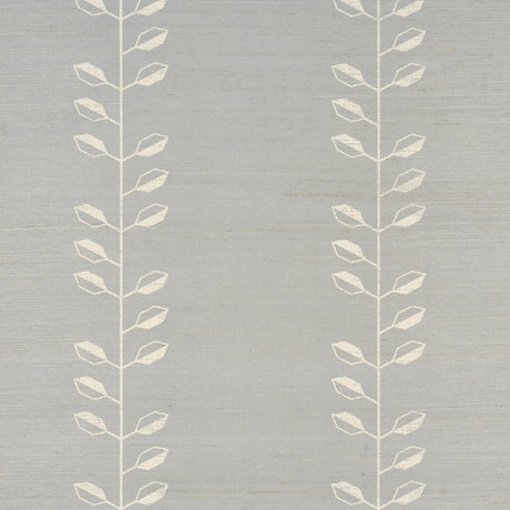 Schumacher Geo Leaf Sisal Mineral & Ivory Wallpaper