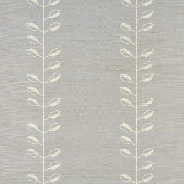 Schumacher Geo Leaf Sisal Mineral & Ivory Wallpaper