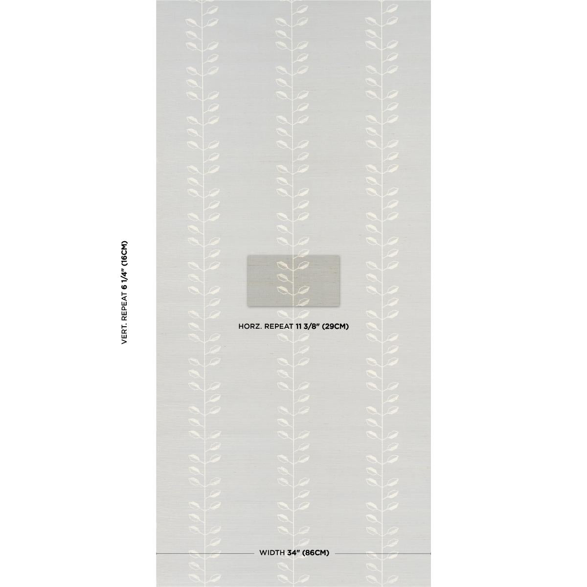 Schumacher Geo Leaf Sisal Mineral & Ivory Wallpaper