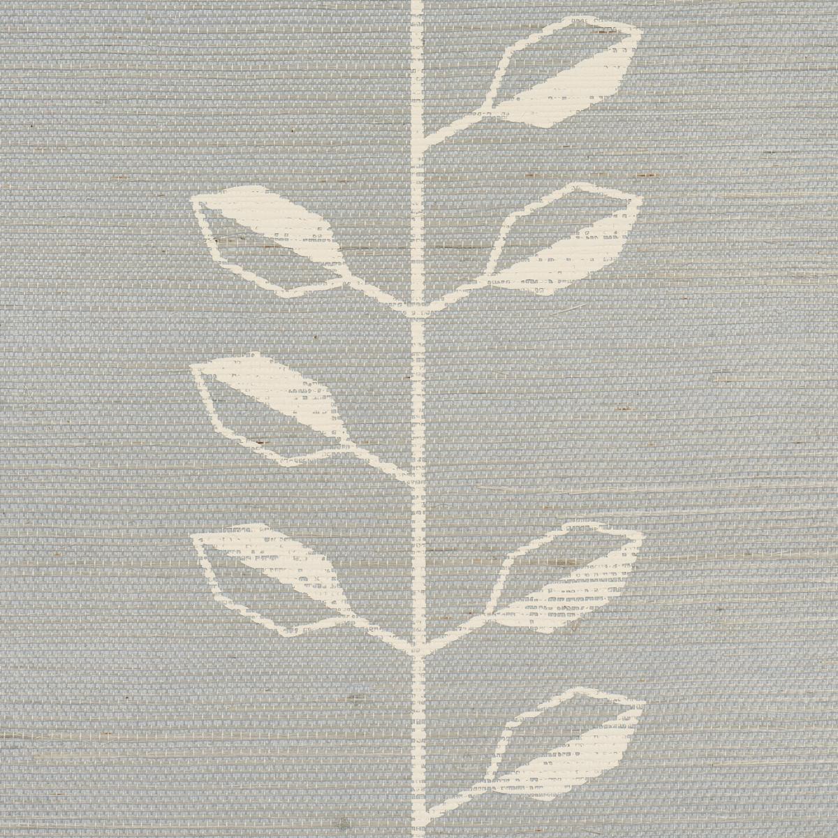 Schumacher Geo Leaf Sisal Mineral & Ivory Wallpaper