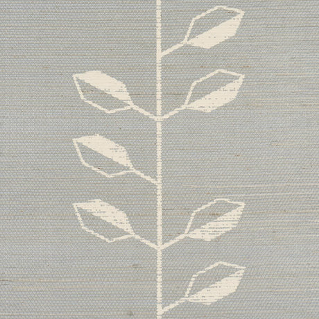 Schumacher Geo Leaf Sisal Mineral & Ivory Wallpaper
