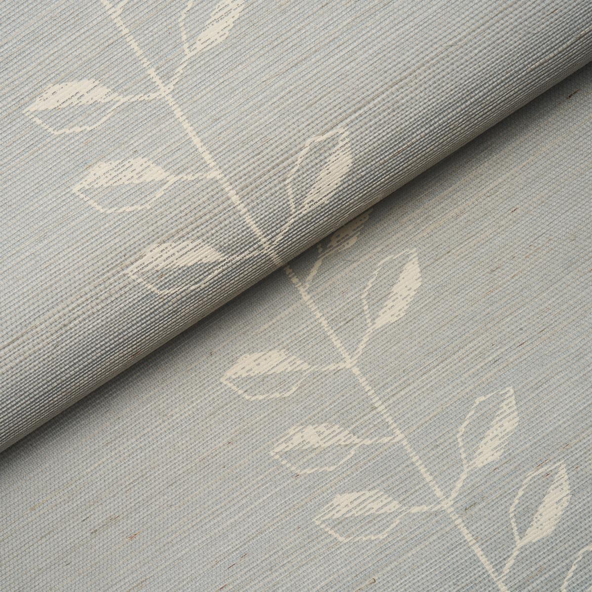 Schumacher Geo Leaf Sisal Mineral & Ivory Wallpaper