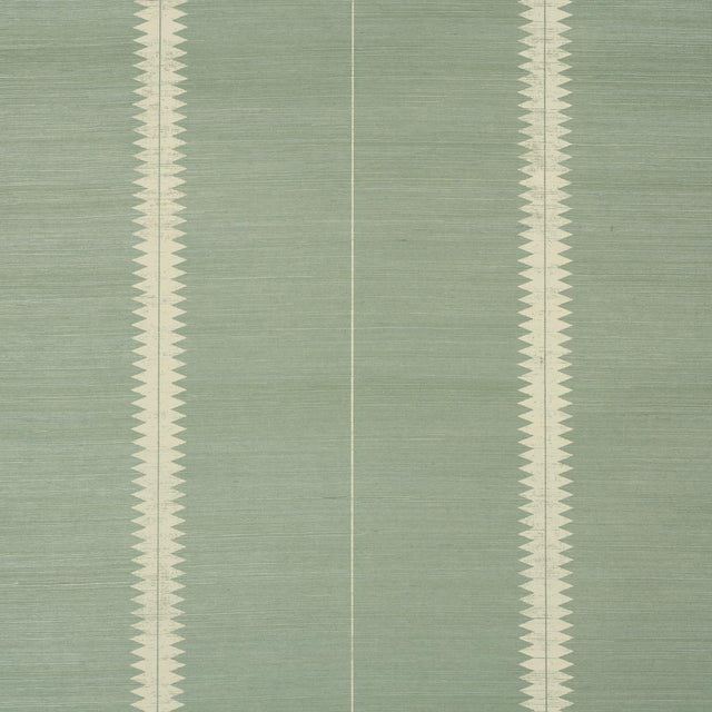 Schumacher Bristle Stripe Sisal Seaglass Wallpaper