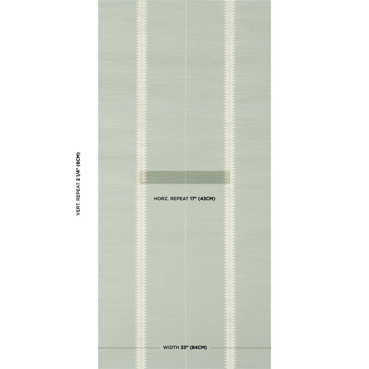 Schumacher Bristle Stripe Sisal Seaglass Wallpaper