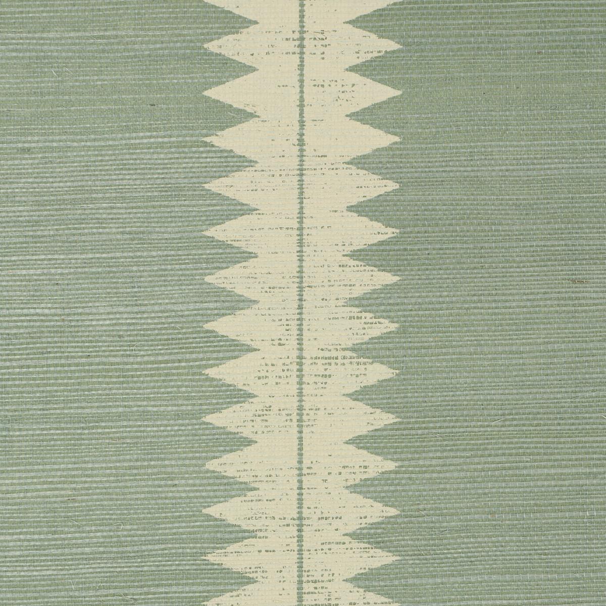 Schumacher Bristle Stripe Sisal Seaglass Wallpaper