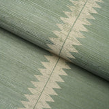 Schumacher Bristle Stripe Sisal Seaglass Wallpaper