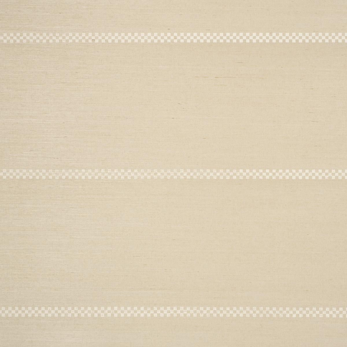 Schumacher Checkered Stripe Sisal Birch Wallpaper