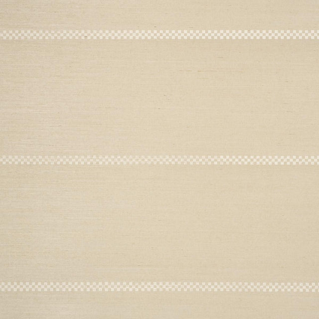 Schumacher Checkered Stripe Sisal Birch Wallpaper