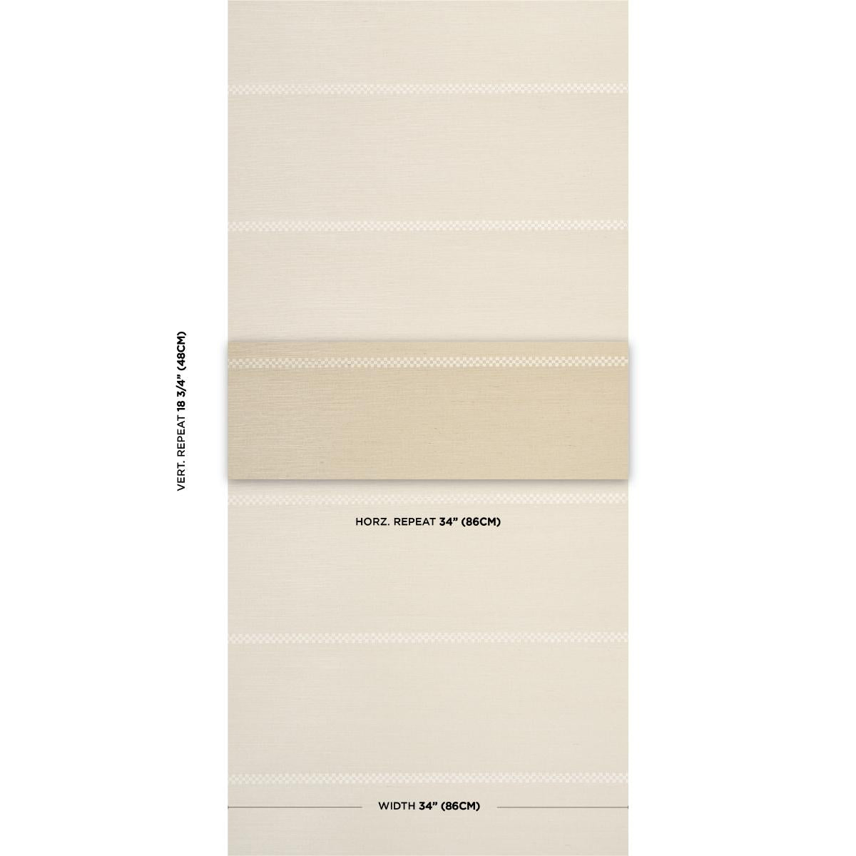 Schumacher Checkered Stripe Sisal Birch Wallpaper