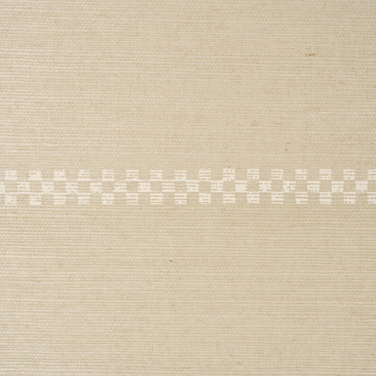 Schumacher Checkered Stripe Sisal Birch Wallpaper