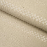 Schumacher Checkered Stripe Sisal Birch Wallpaper