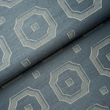 Schumacher Beveled Frame Sisal Denim Wallpaper