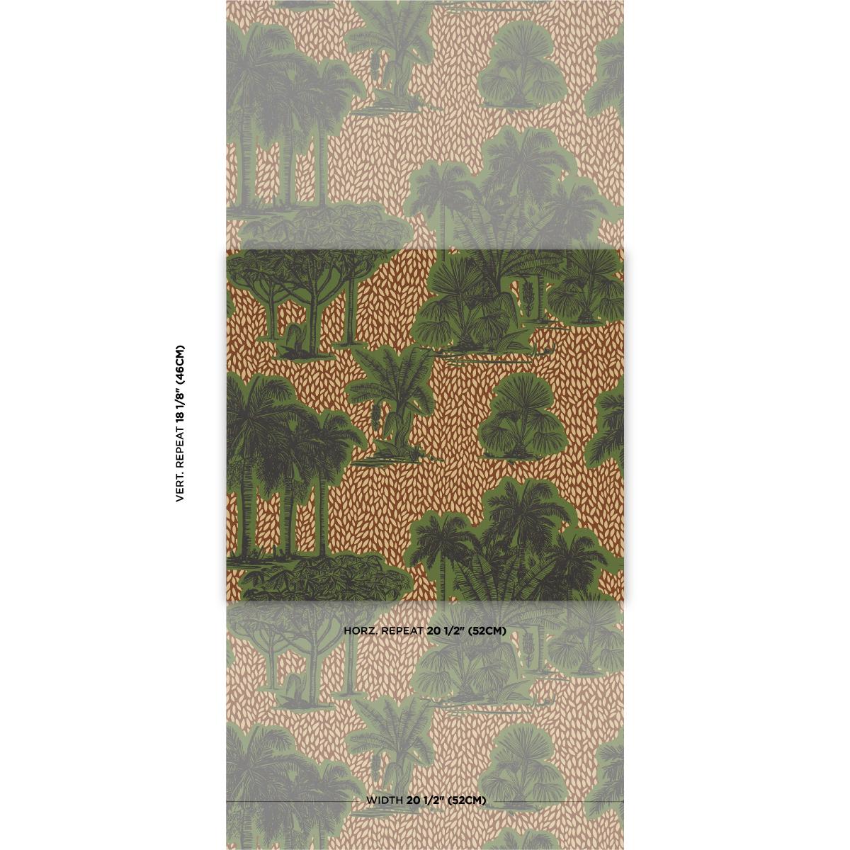 Schumacher Tropical Safari Print Orinoco Verdant Oasis Wallpaper