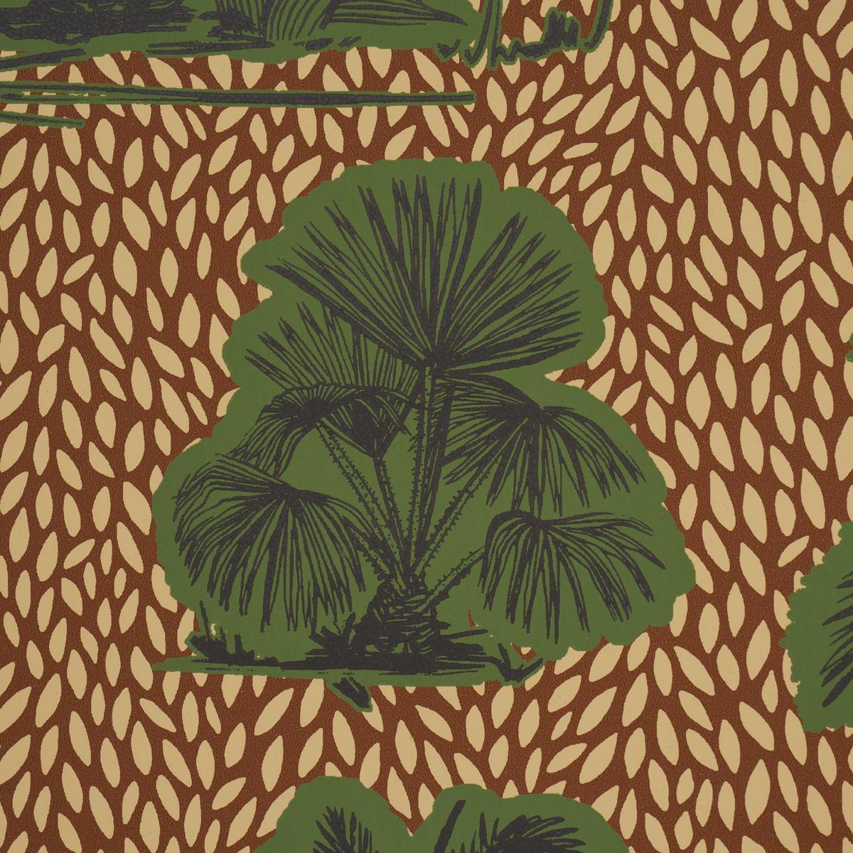 Schumacher Tropical Safari Print Orinoco Verdant Oasis Wallpaper