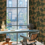 Schumacher Tropical Safari Print Orinoco Verdant Oasis Wallpaper