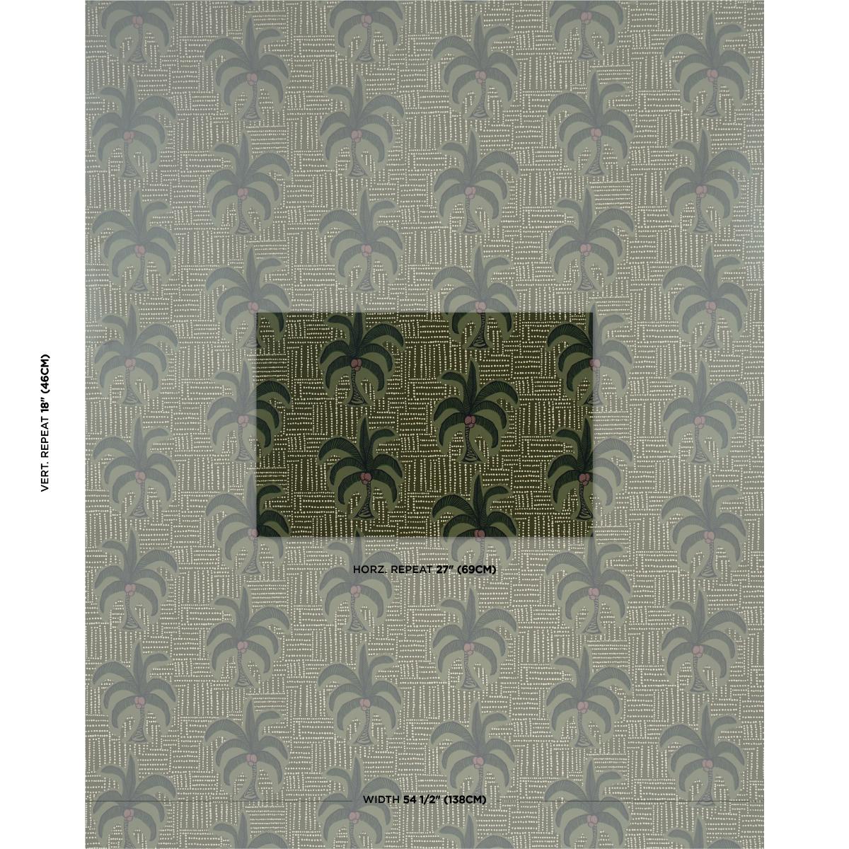 Schumacher Agua De Coco Palm Tree Green Wallpaper