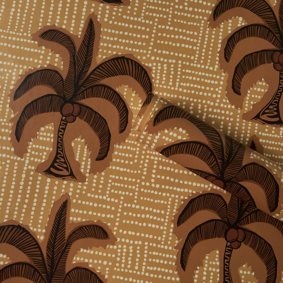 Schumacher Agua De Coco Sunbleached Ochre Wallpaper