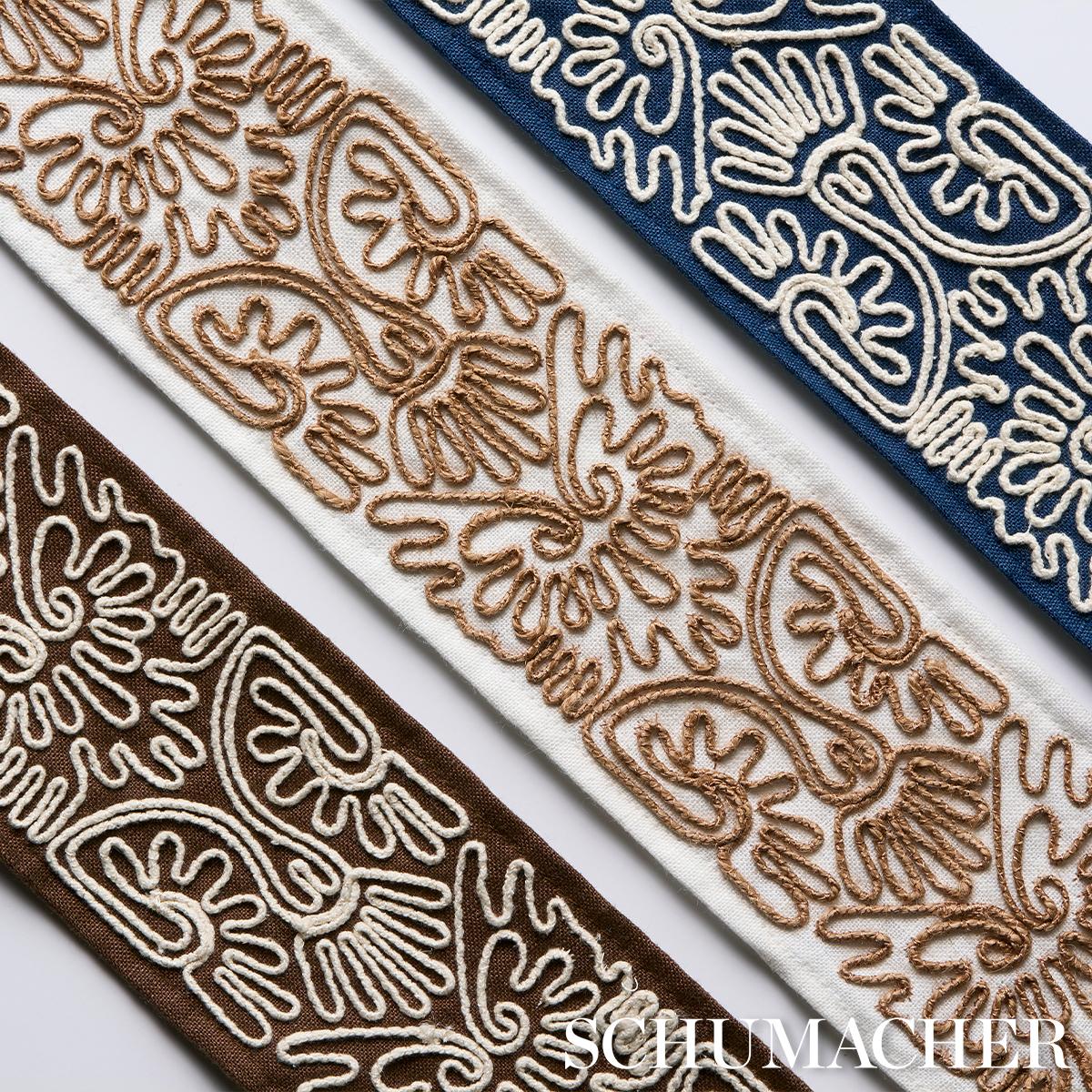 Schumacher Nico Tape Indigo Trim