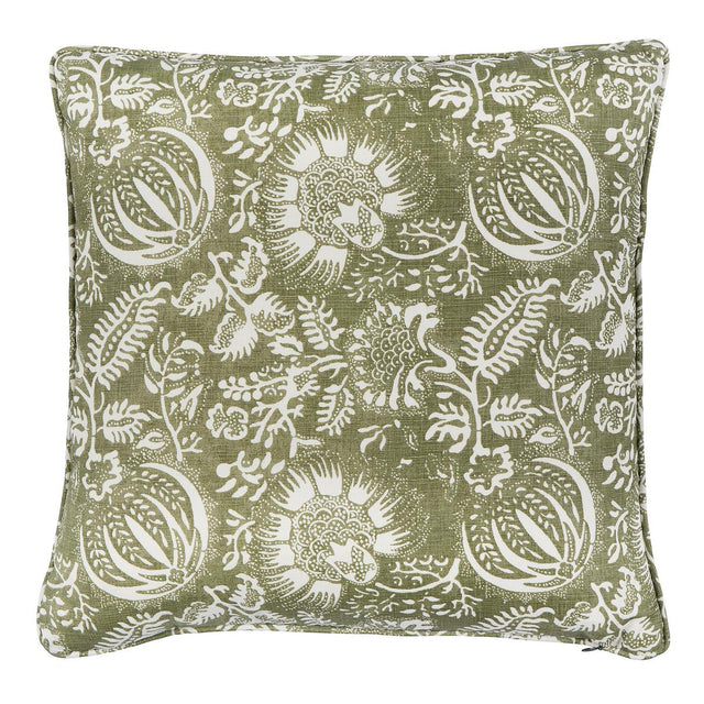 Schumacher Pomegranate Print Olive 20" x 20" Pillow