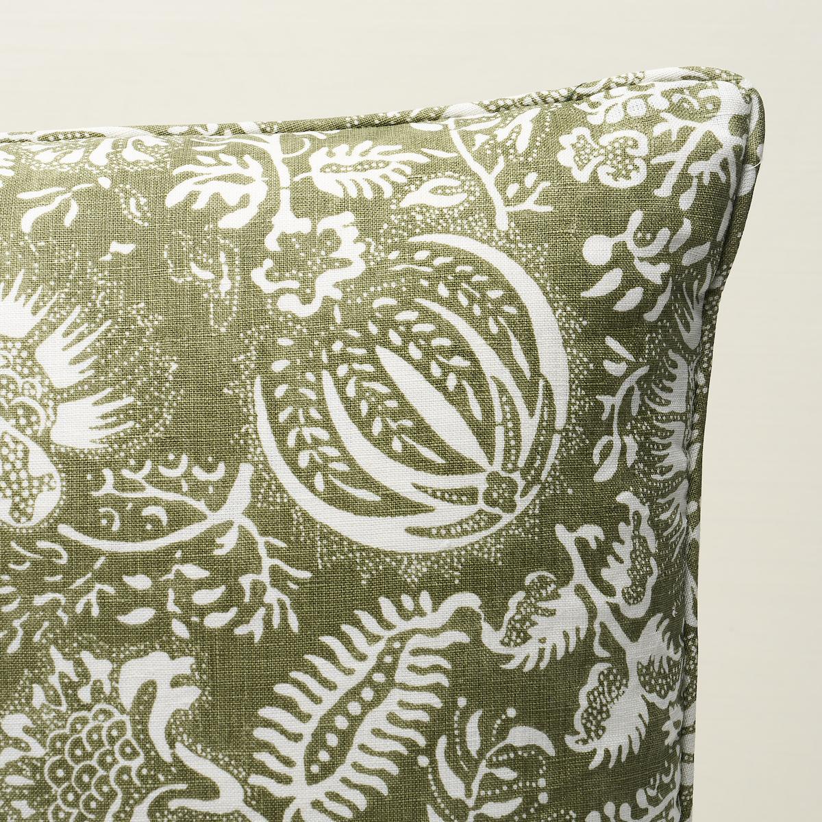 Schumacher Pomegranate Print Olive 20" x 20" Pillow