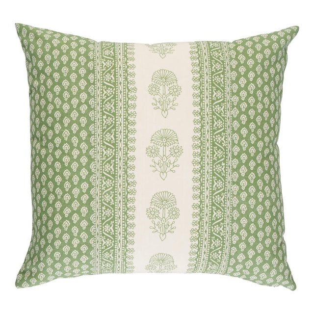 Schumacher Hyacinth I/O Leaf Green 18" x 18" Pillow