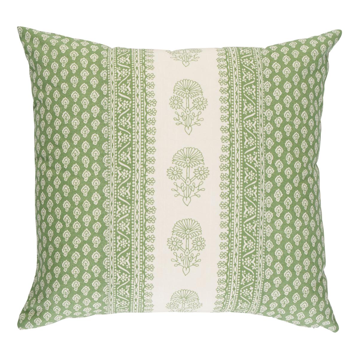 Schumacher Hyacinth I/O Leaf Green 18" x 18" Pillow