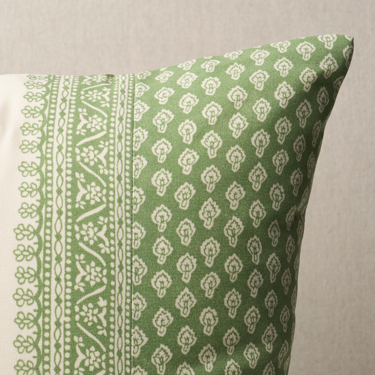 Schumacher Hyacinth I/O Leaf Green 18" x 18" Pillow