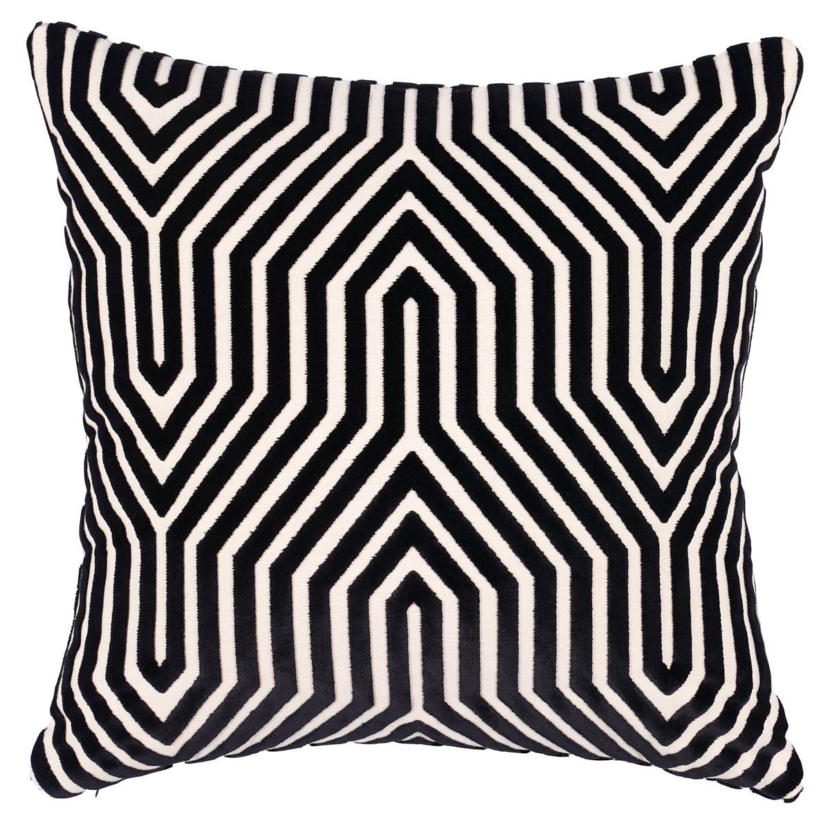 Schumacher Noir 18" x 18" Vanderbilt Velvet Pillow