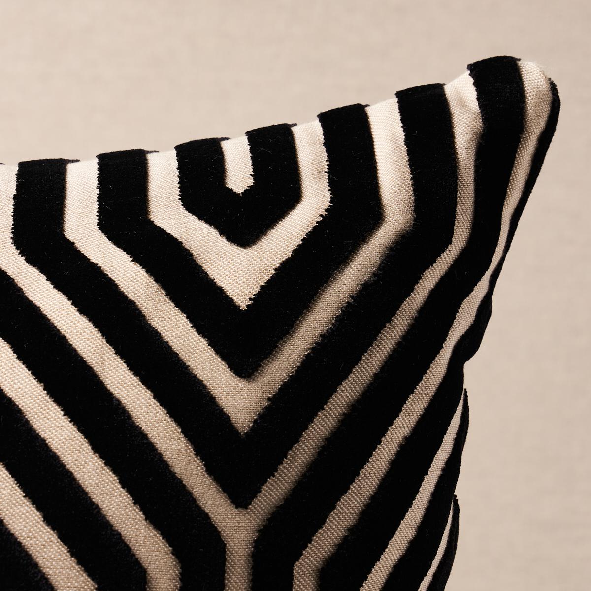 Schumacher Noir 18" x 18" Vanderbilt Velvet Pillow